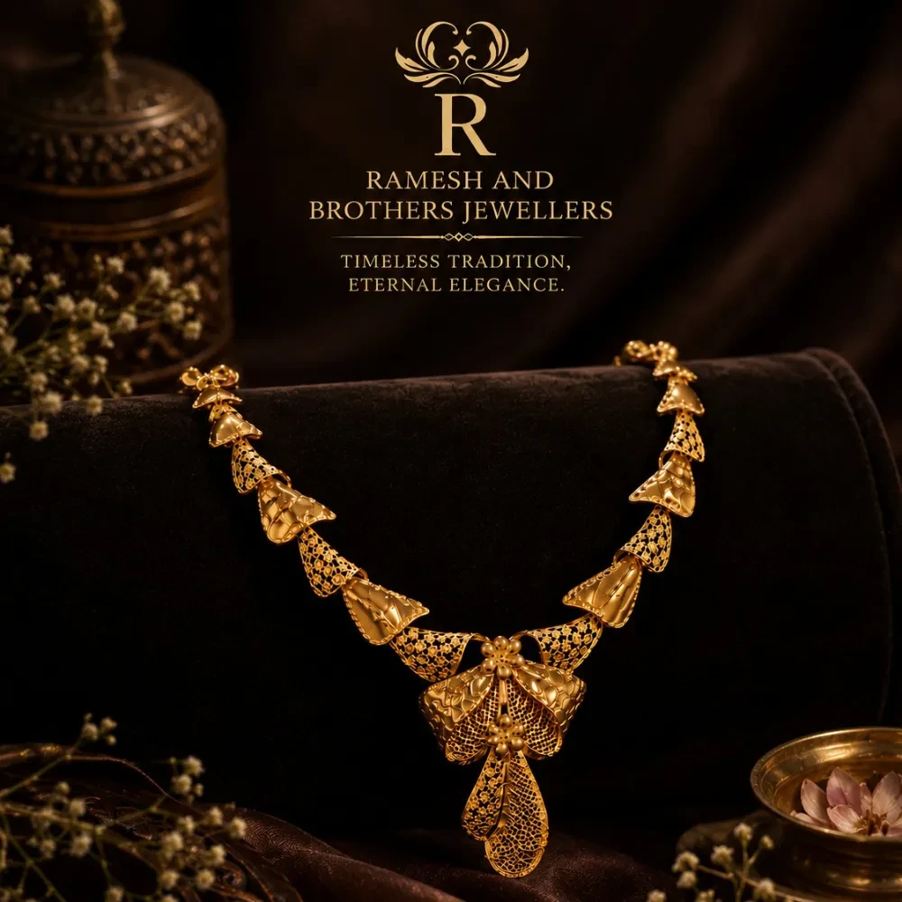 Golden Blossom Filigree Necklace