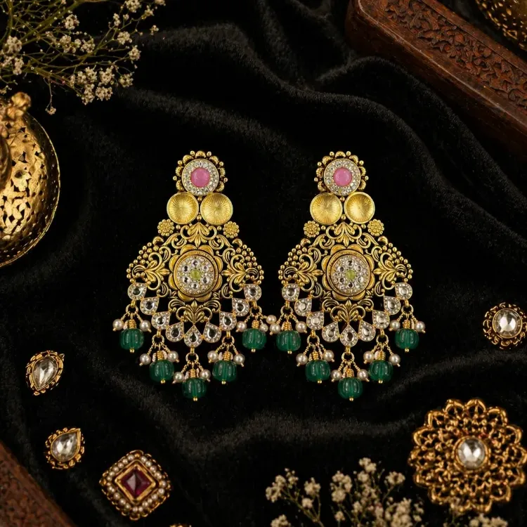 Gulnaar Kundan Earrings
