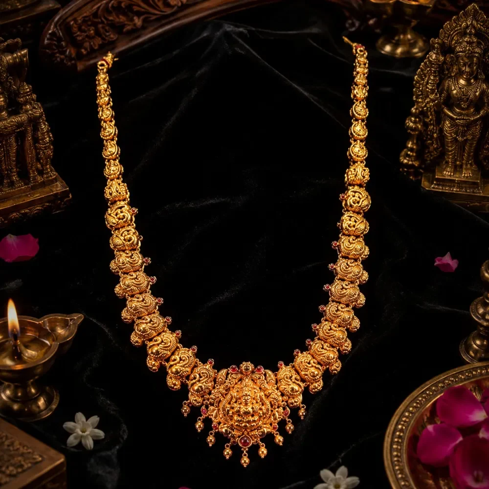 Royal Vaibhav Lakshmi Temple Necklace