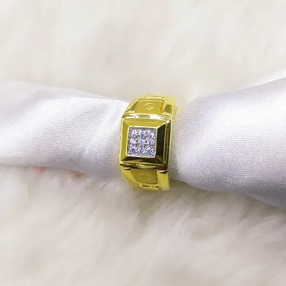 Gents Cz Hollow Ring