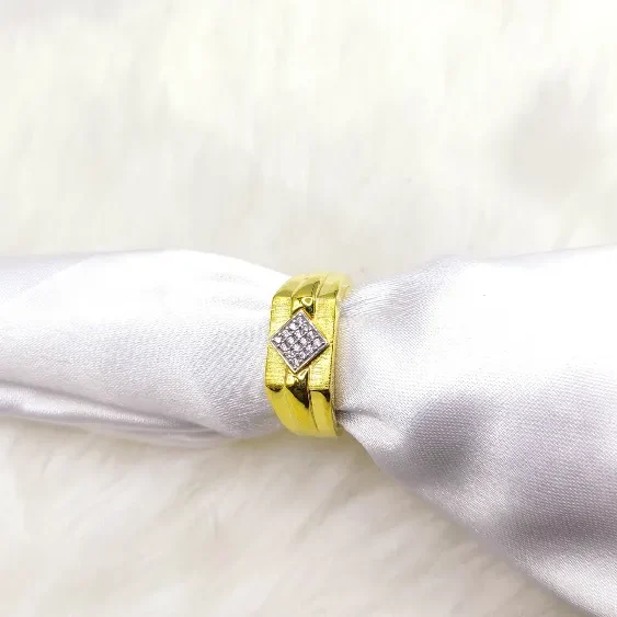 Gents Cz Hollow Ring