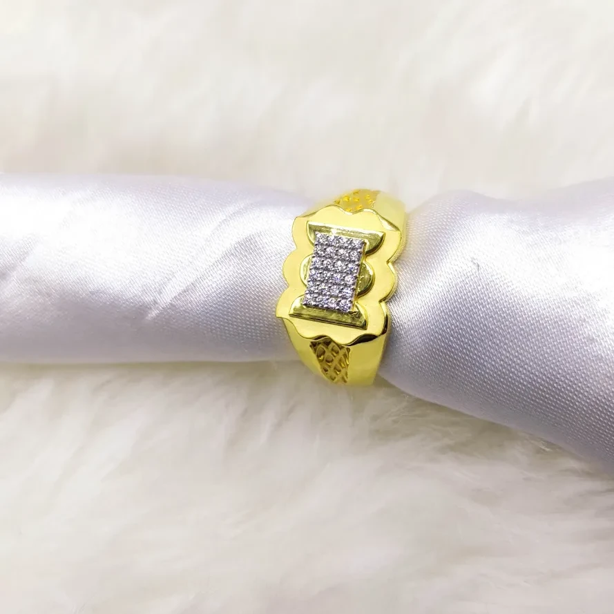 Gents Cz Hollow Ring