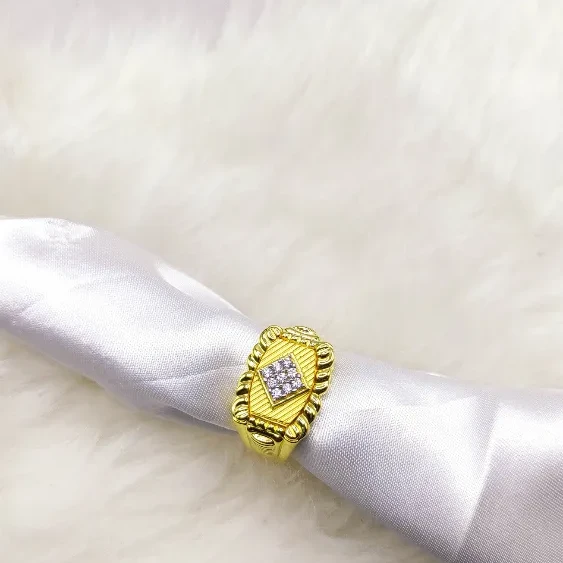 Gents Cz Hollow Ring