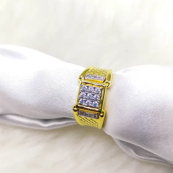 Gents Cz Hollow Ring