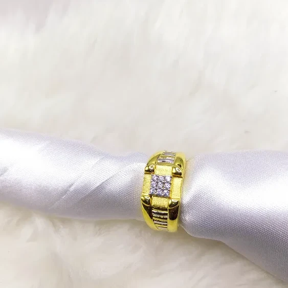 Gents Cz Hollow Ring