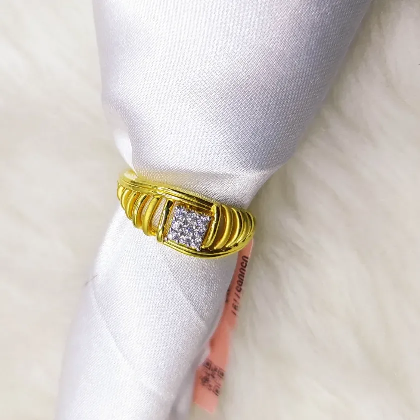 Gents Cz Hollow Ring