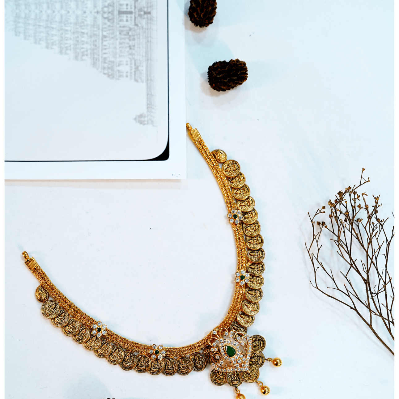 Lakshmi kasu necklace