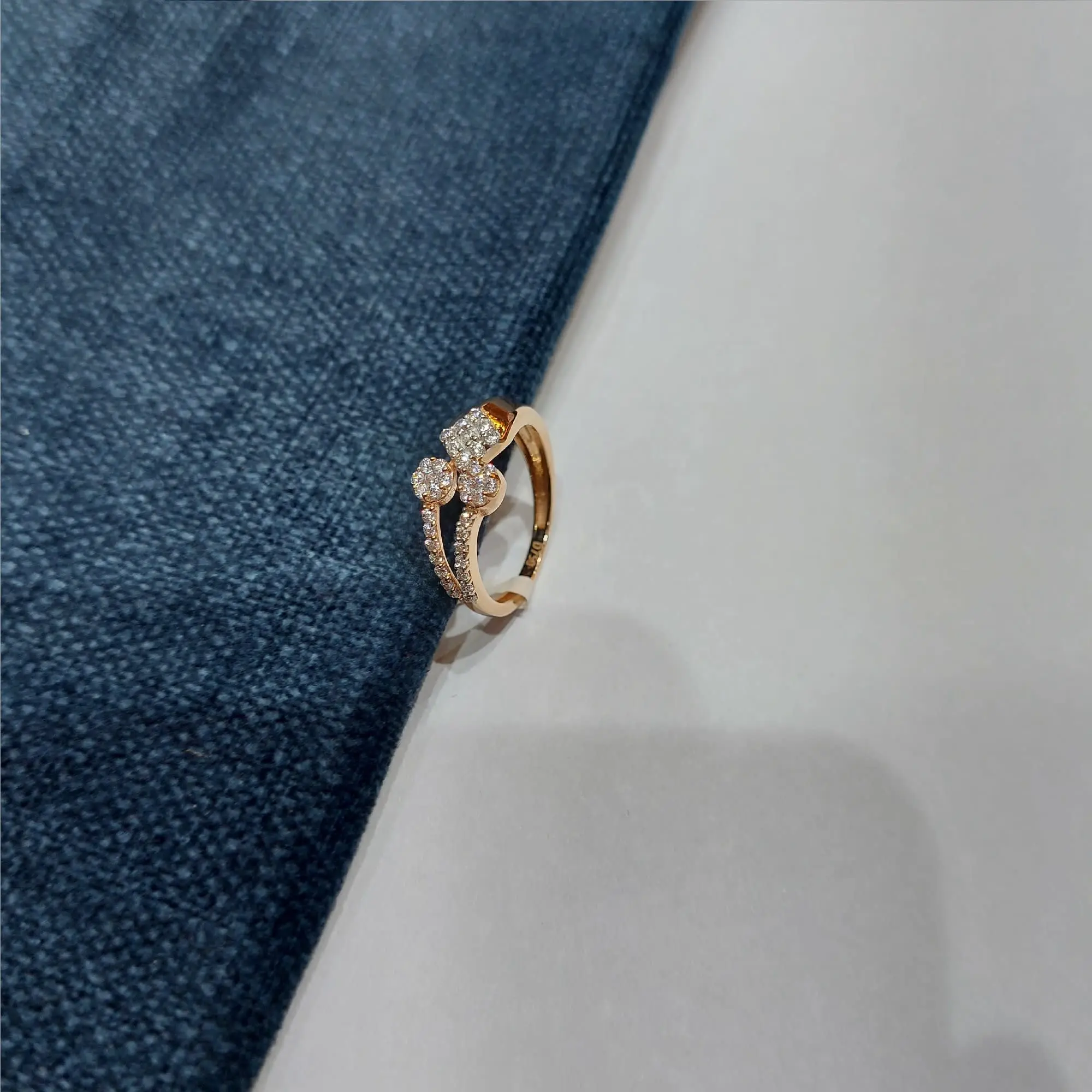 Trendy Rose Gold American Diamond Ring