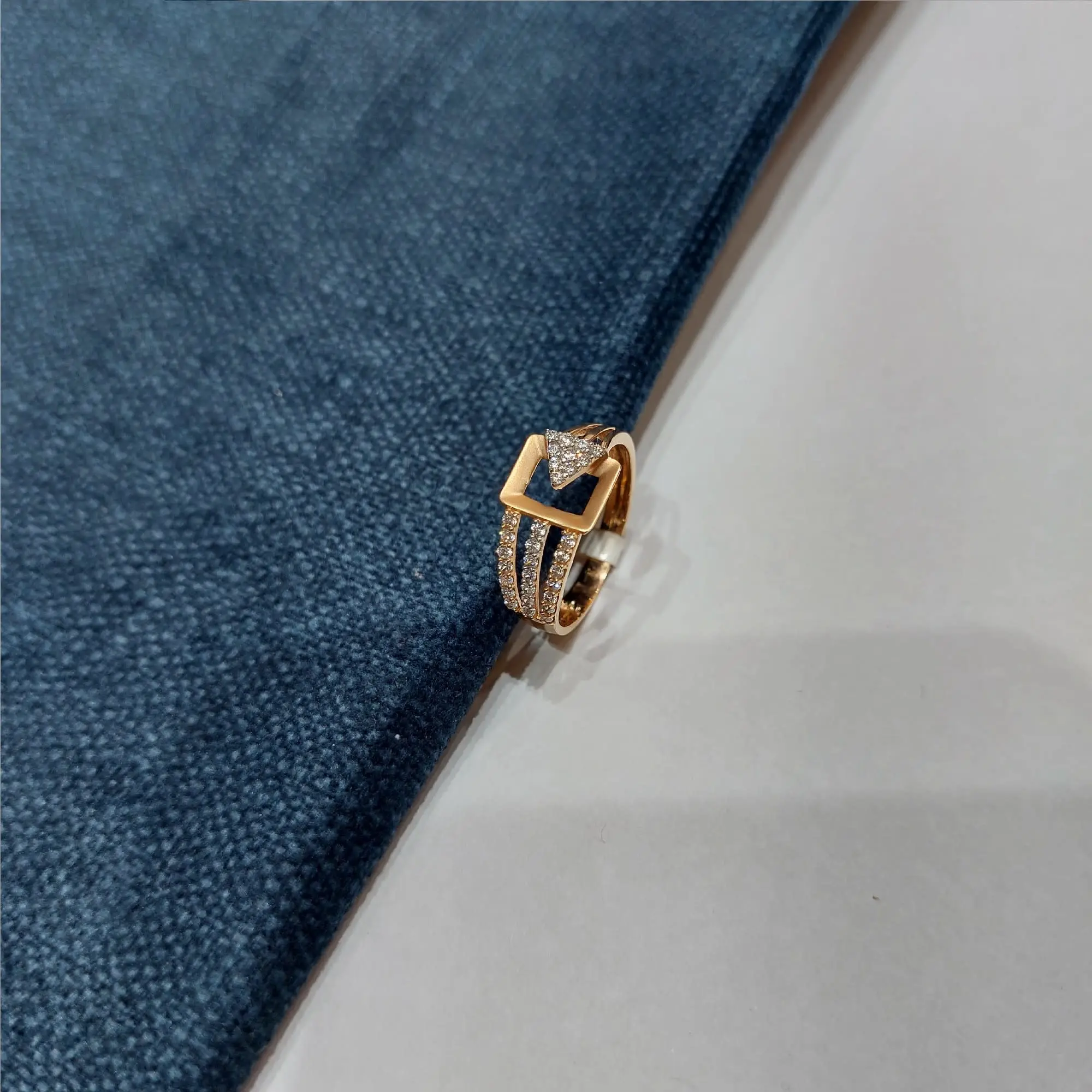 Fancy Rose Gold American Diamond Ring