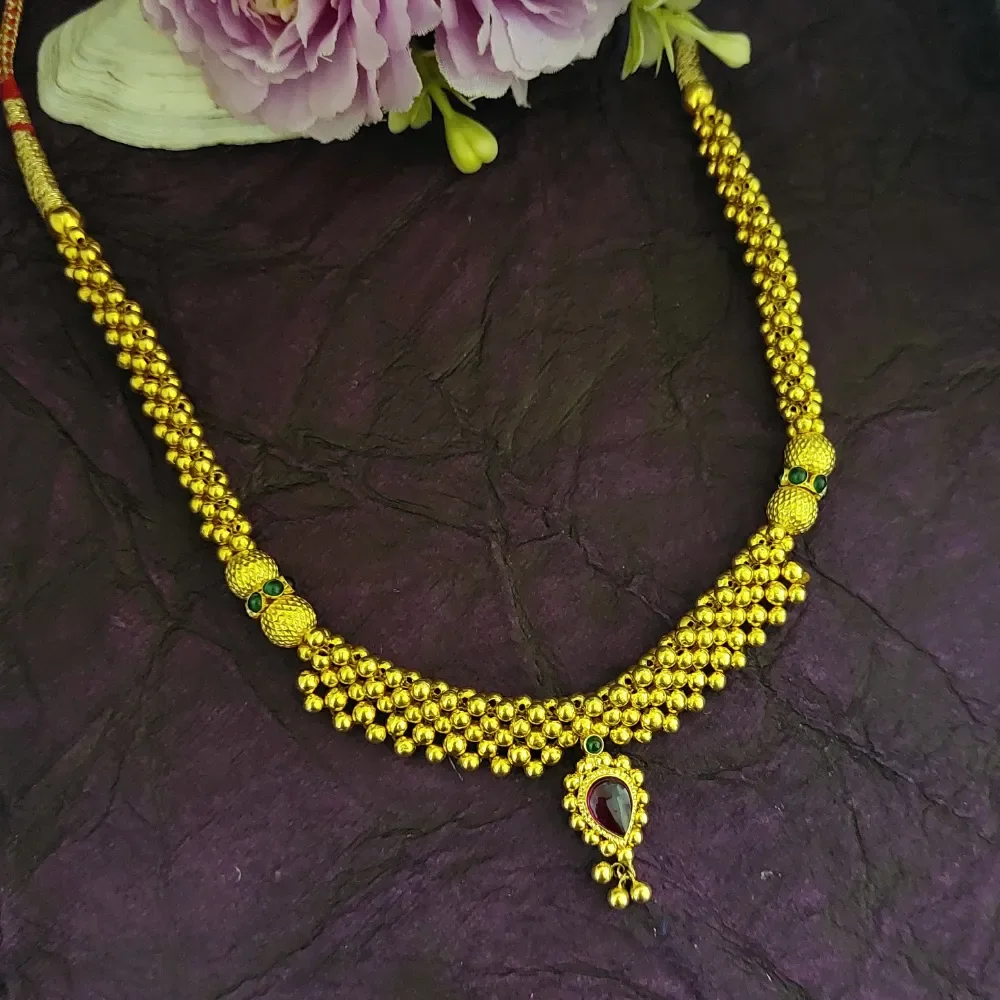 22k Gold Traditional Thushi Necklace