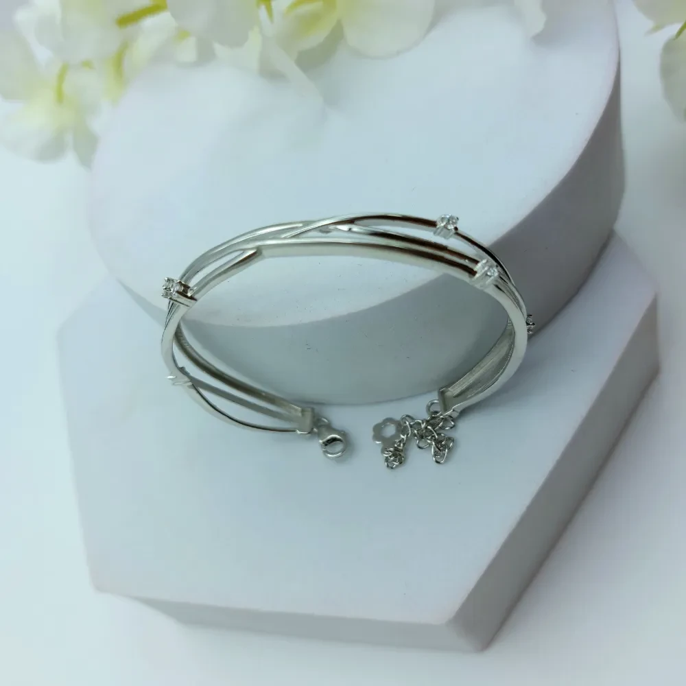 Elegant Multi-Line Silver Bracelet
