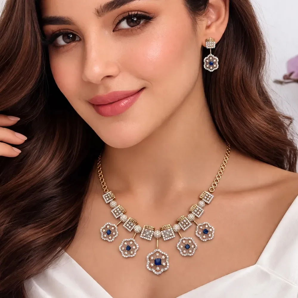 Sapphire Necklace Set
