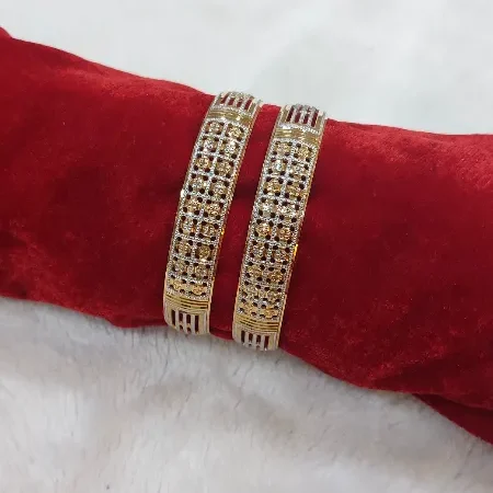 Trendy Rose Gold Bangles With Rodium Polish
