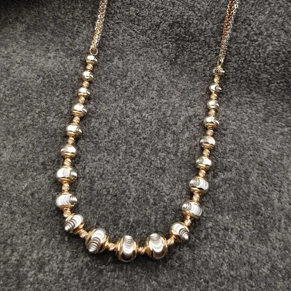 Dualcolour Beads Gold Chain