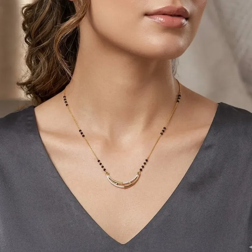 Elegant Crescent Mangalsutra
