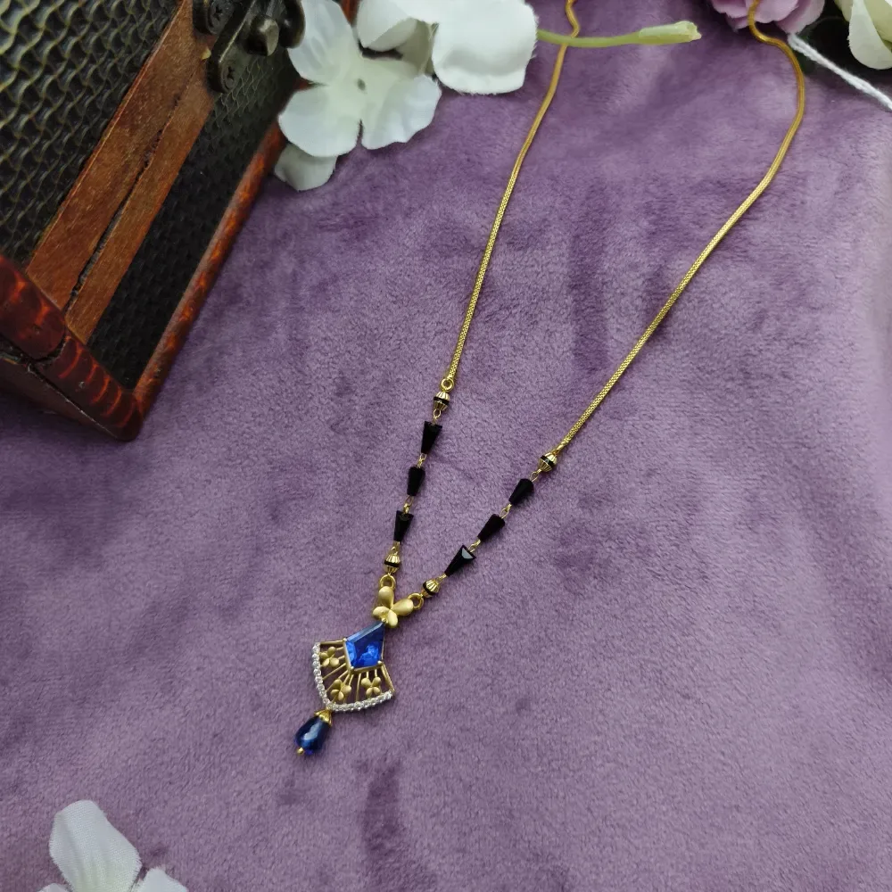Elegant Blue Teardrop Mangalsutra
