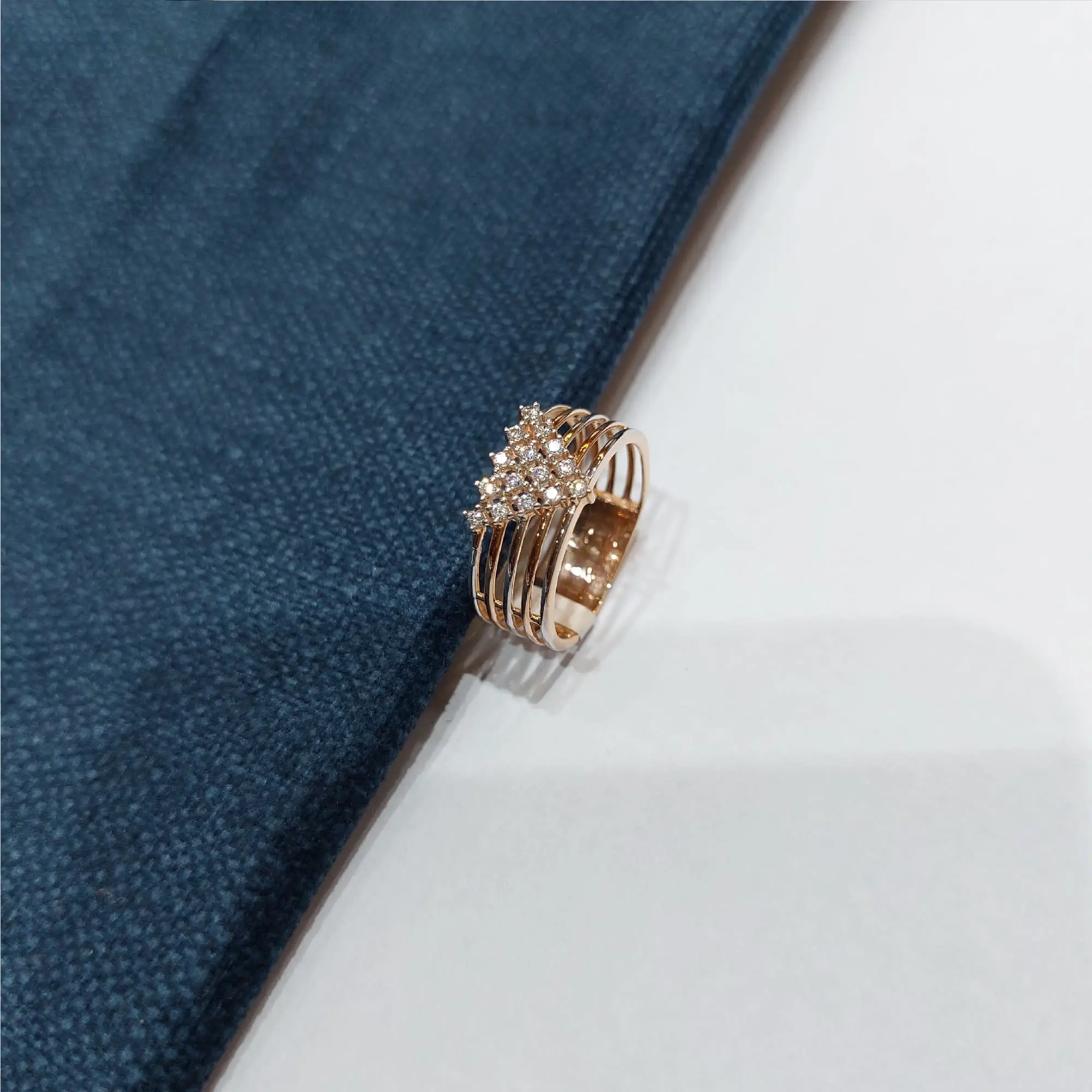 Trendy Rose Gold American Diamond Ring