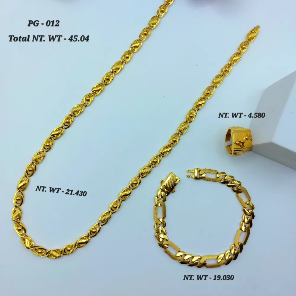 Trendy Men's Gold Jewellery Combo