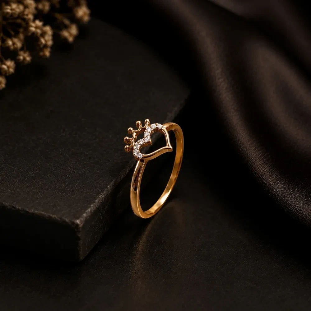 Heart Crown 9kt Gold Ring