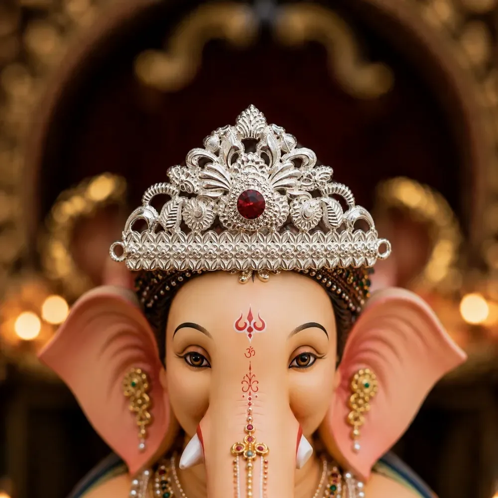 Elegant Silver Mukut