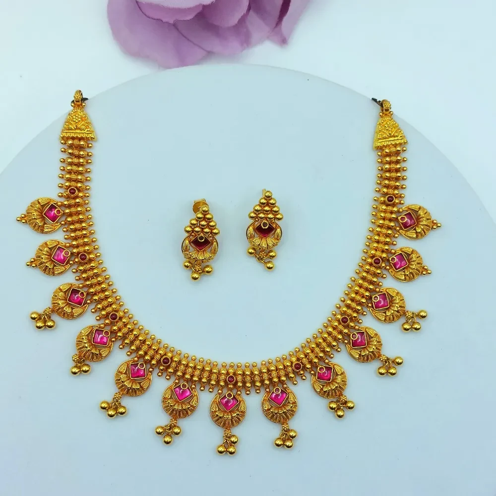 22k Gold Temple Necklace Set