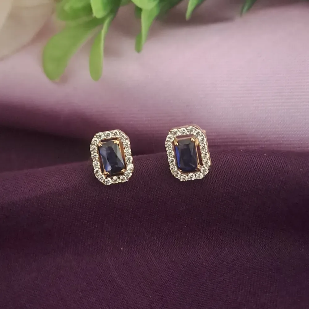 Sapphire Color Stone Earrings