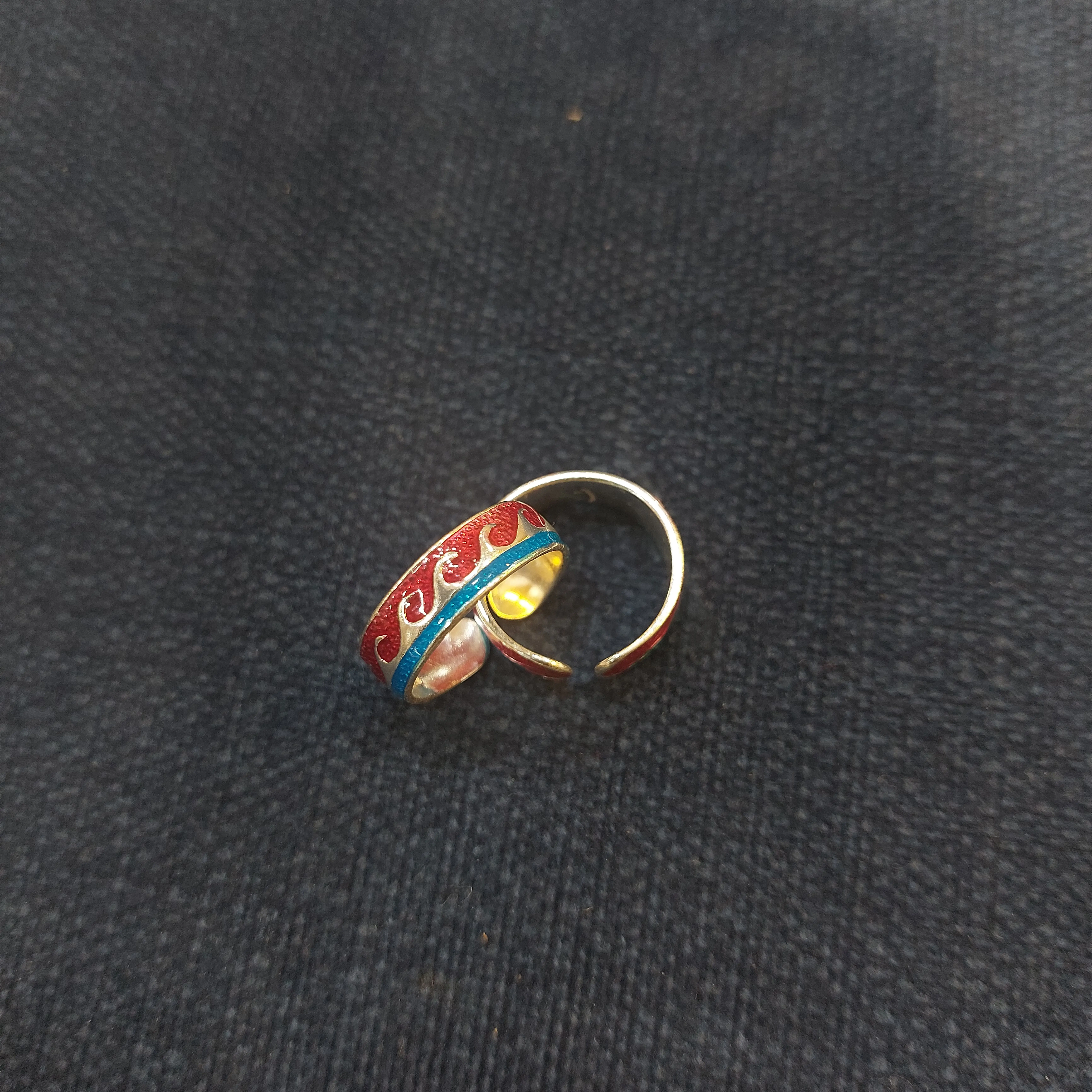 Silver Meena Work Toe Ring