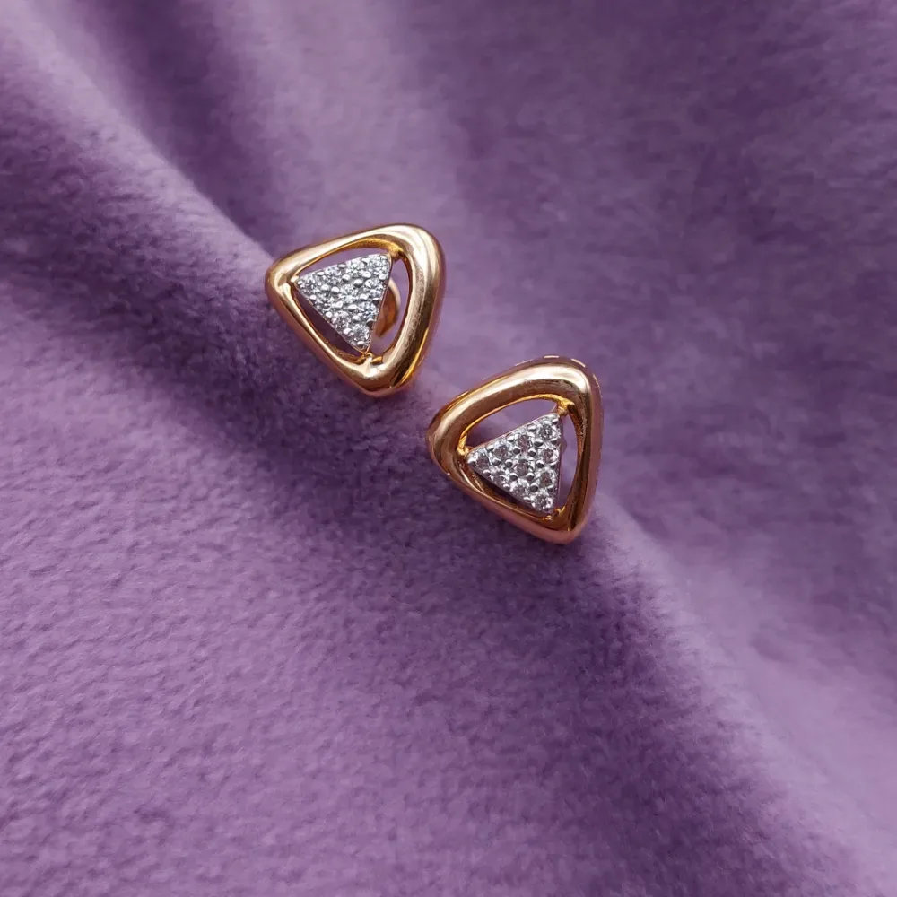 Triangular Radiance Rose Gold Pendant Set