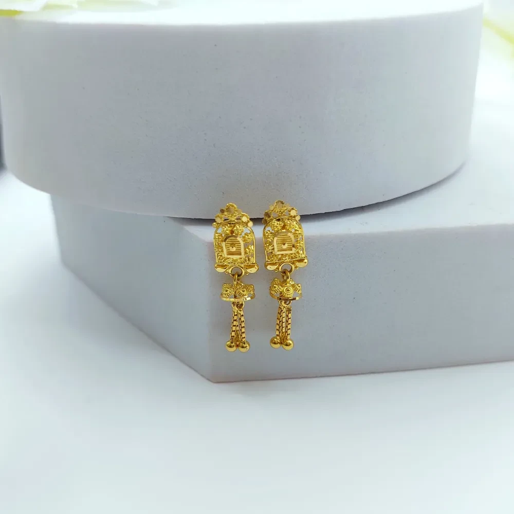 Arch Drop Gold Earrings