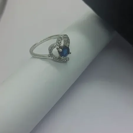 Heart Solitaire Silver Ring