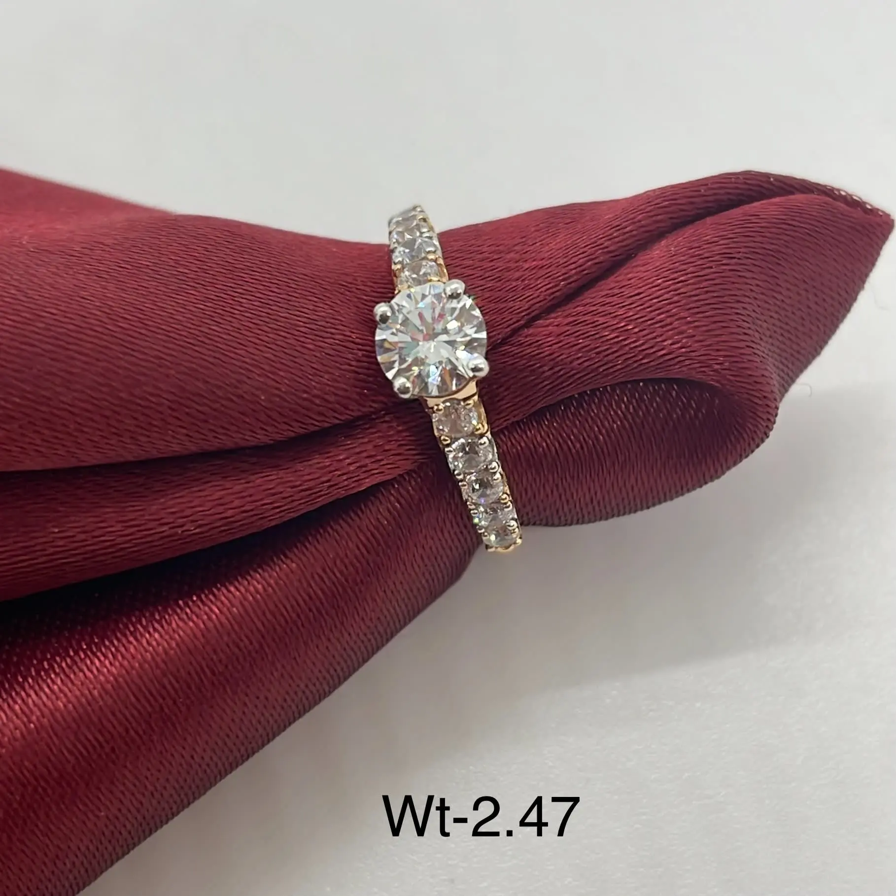 Solitaire Style American Diamond Ring