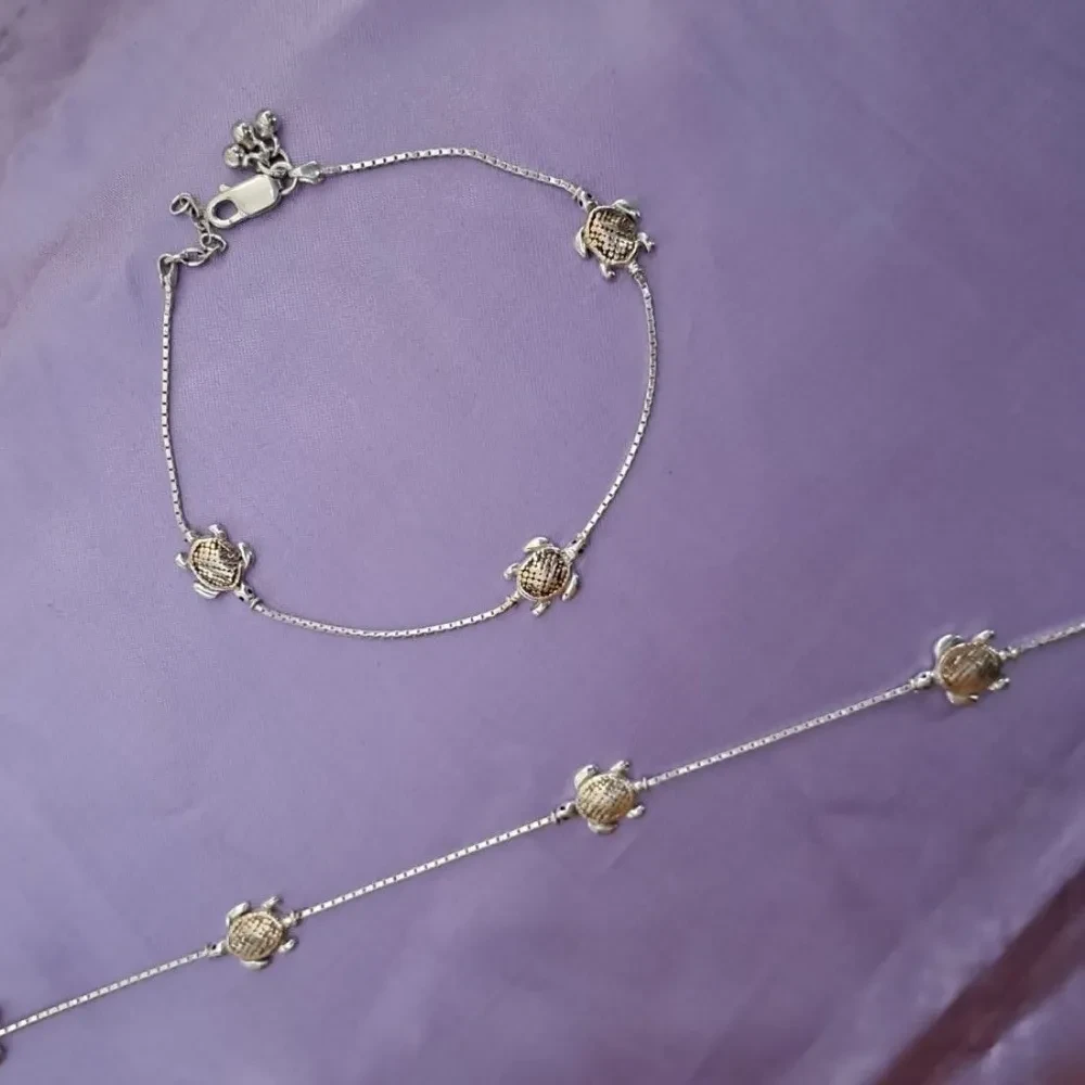 Turtule Silver Anklet