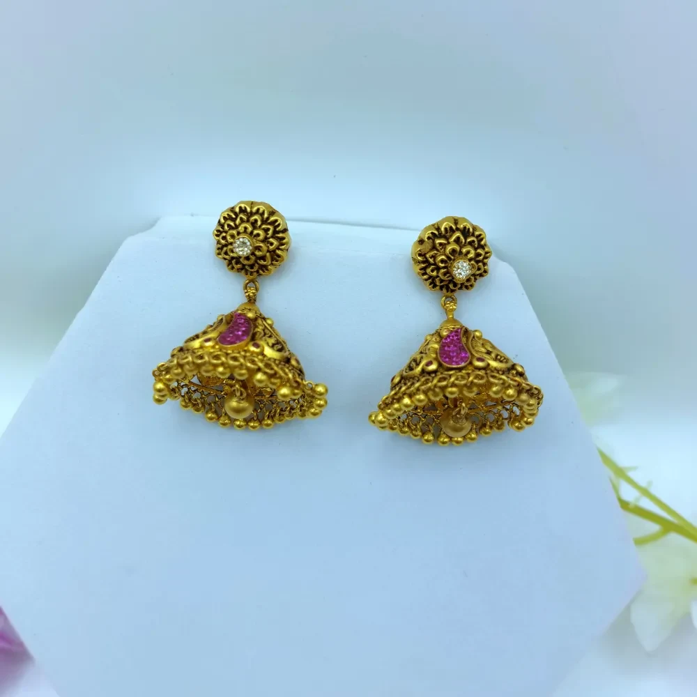 Traditional Temple Gold Jhumka