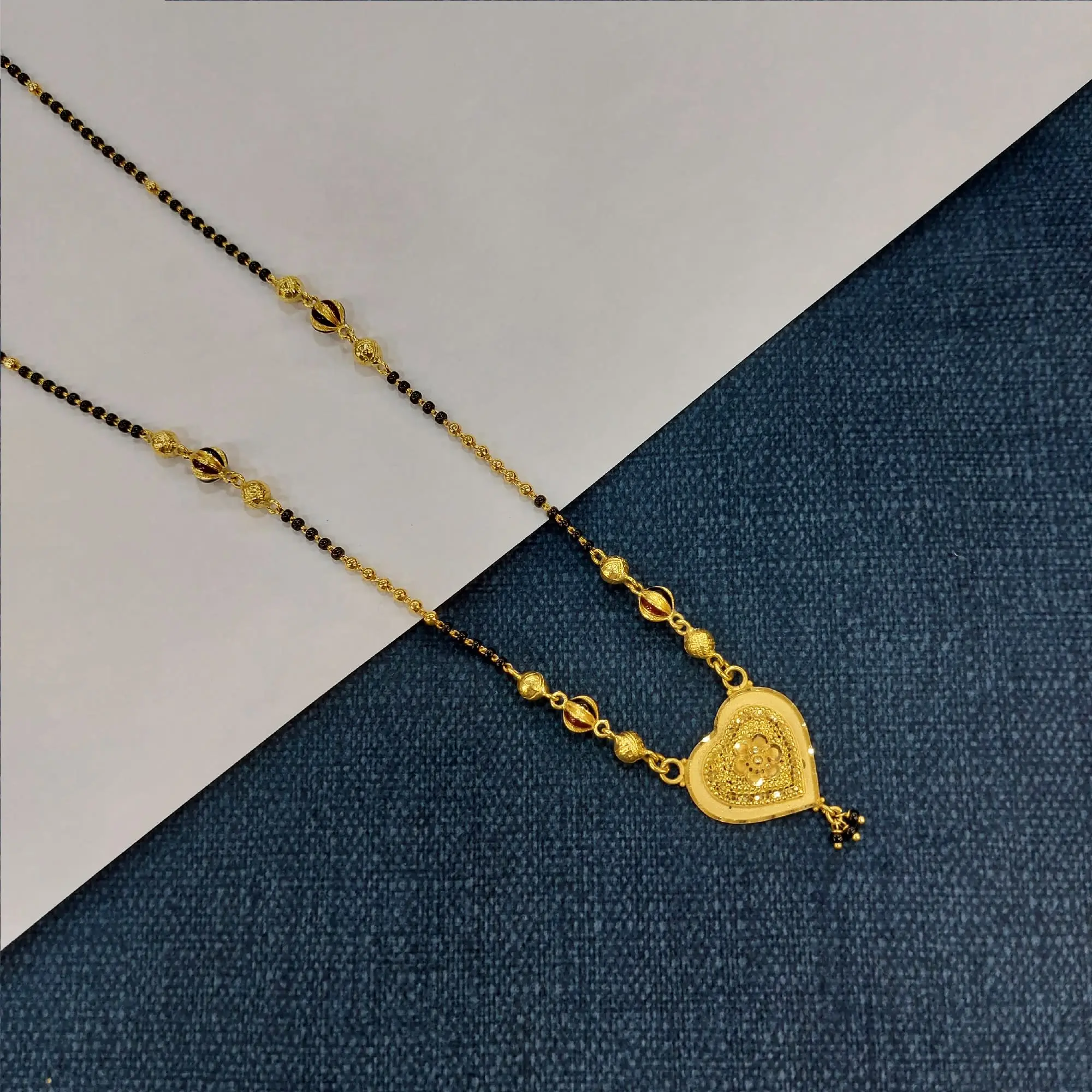 Heart Shape Pendant Shortdaily Wear Mangalsutra