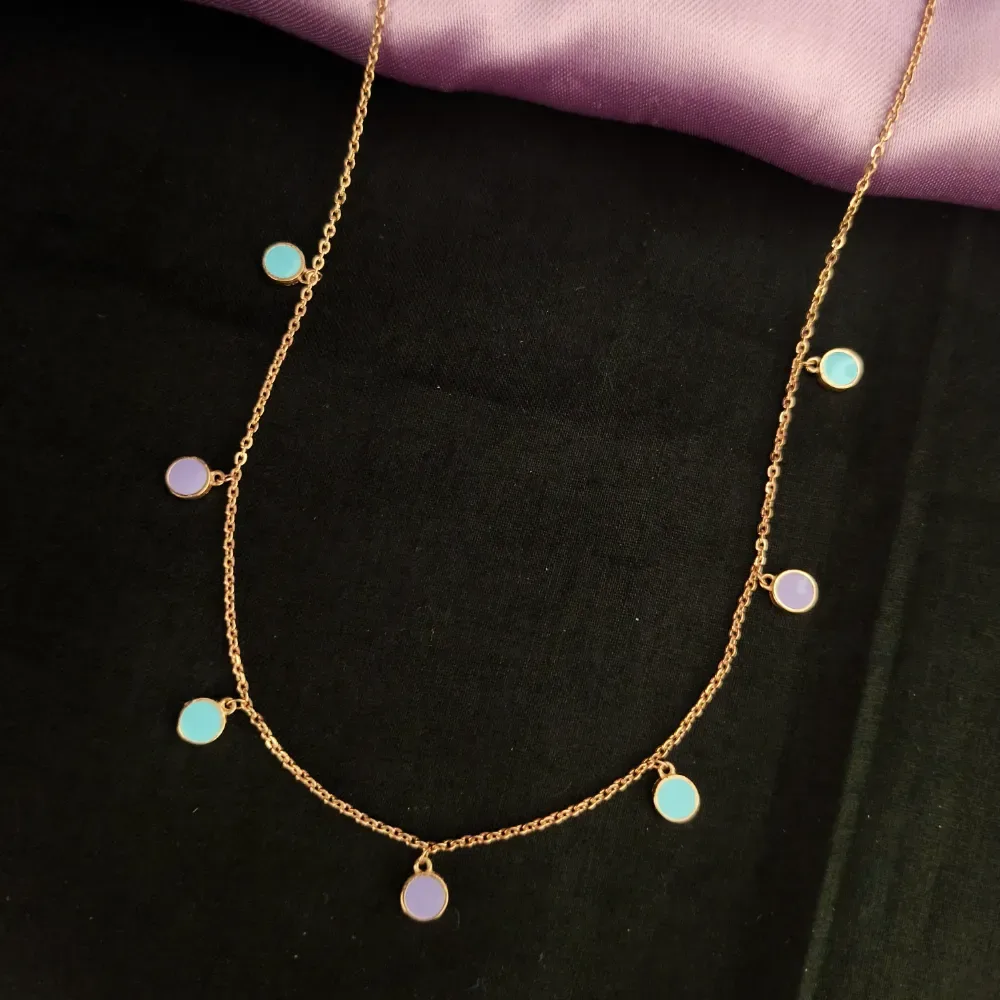 Multicolour Charm Silver Necklace