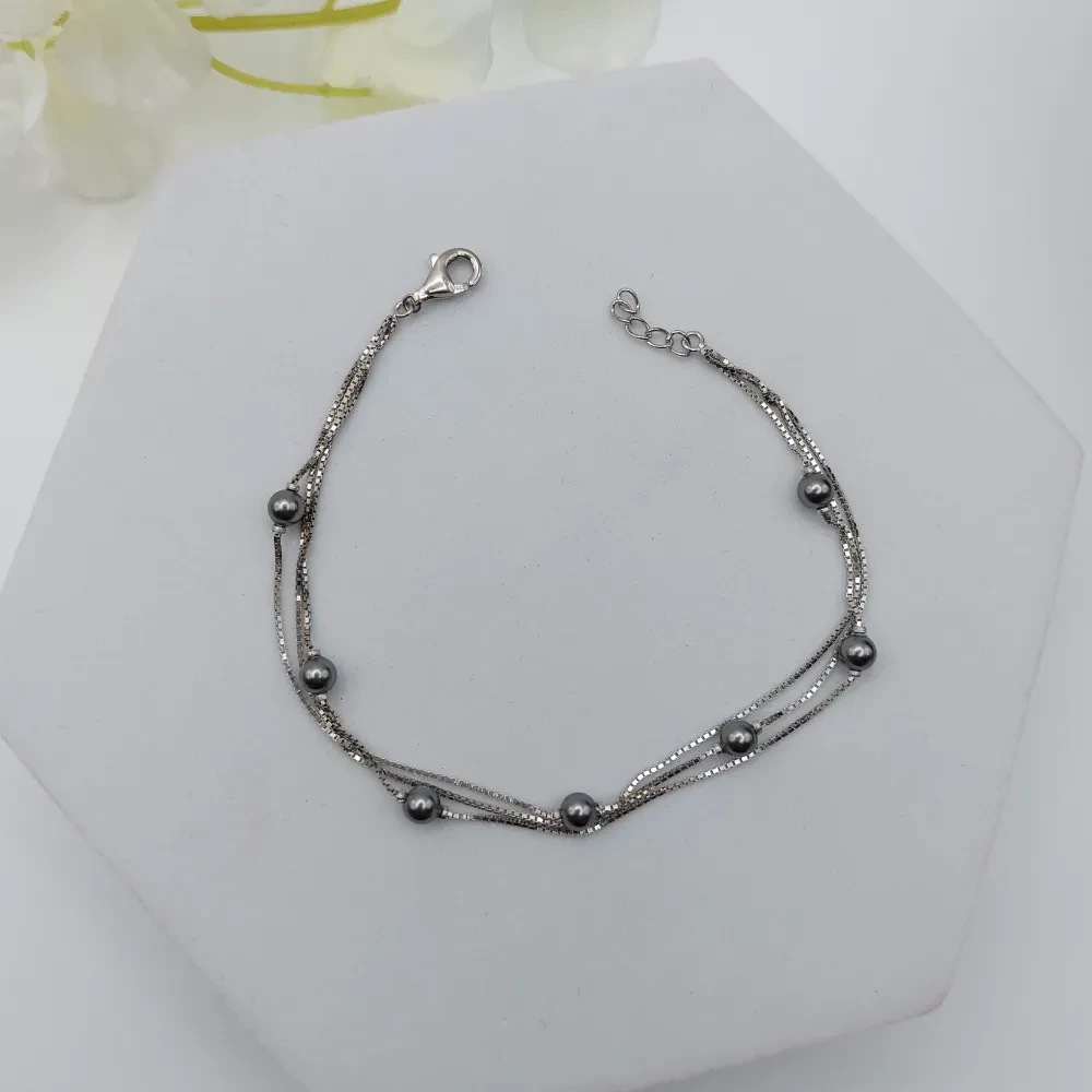 Trendy multi Layer Silver Bracelet