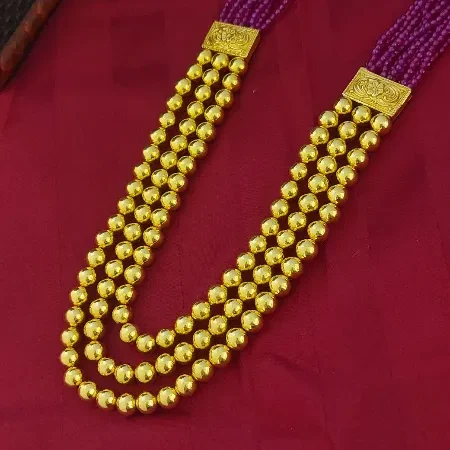 Beads 3 layer Gold Necklace