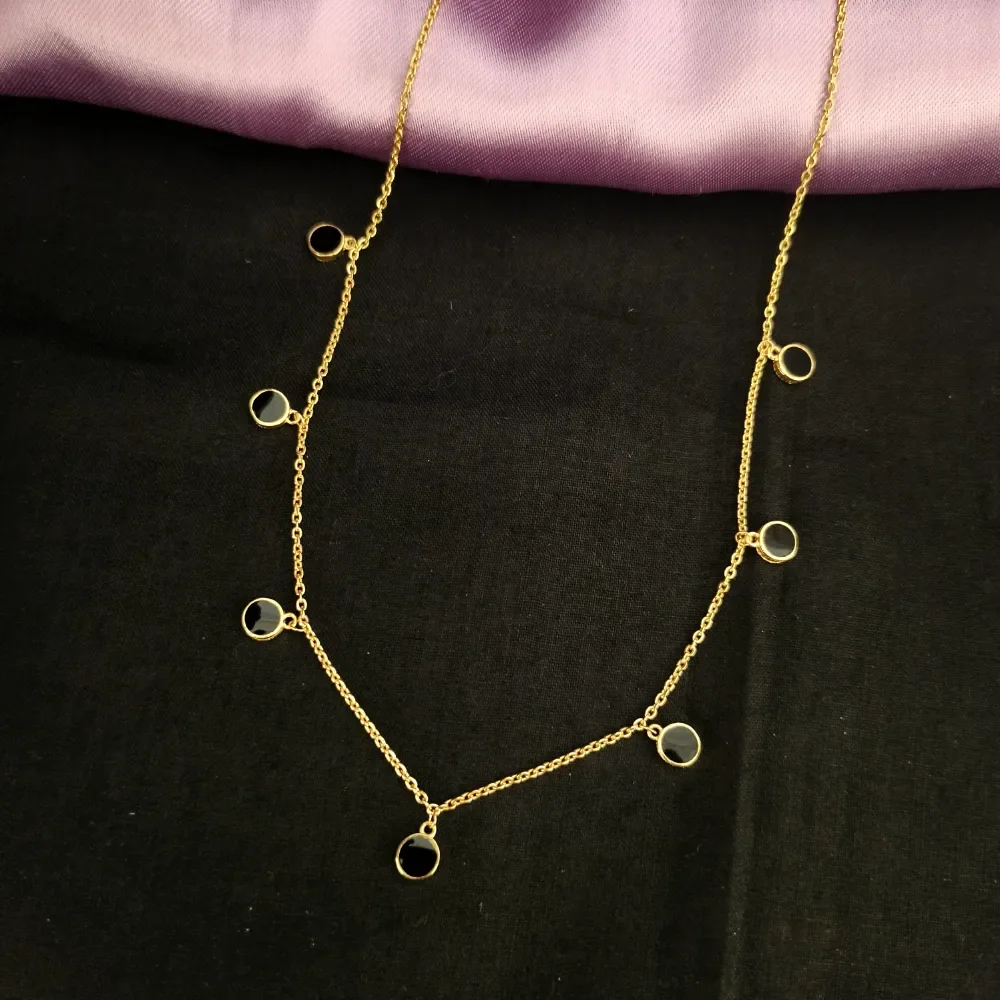 Black Charm Silver Necklace