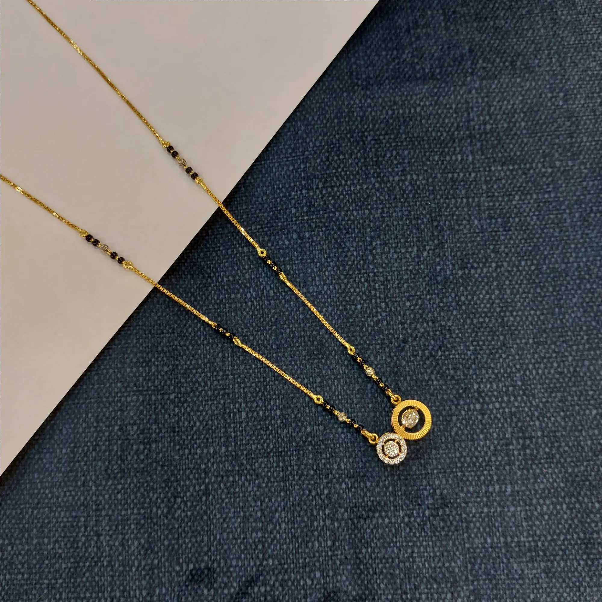 Chain Style Mangalsutrawith Dancing Diamond Pendant