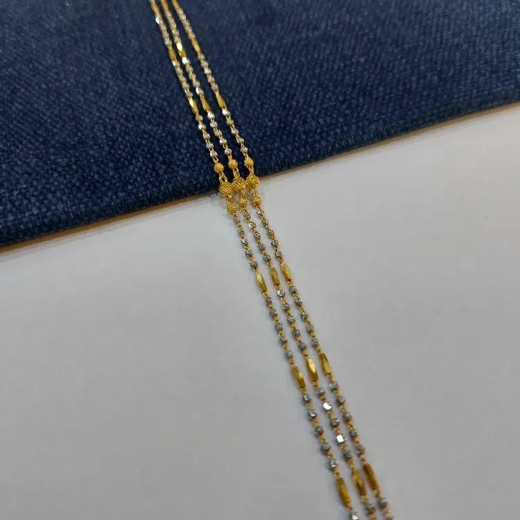 Style Gold Ladies Bracelet With White Rodium