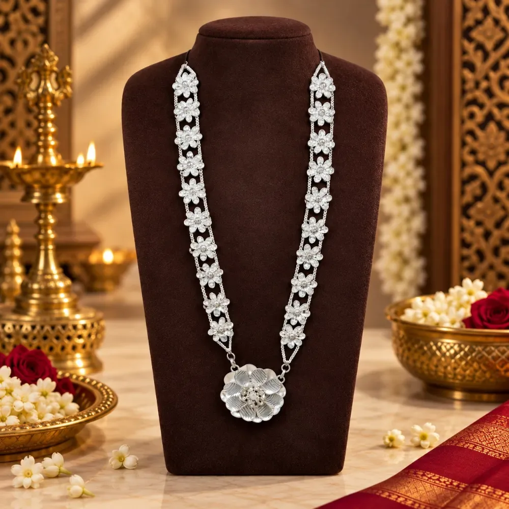 Silver Flower Necklace