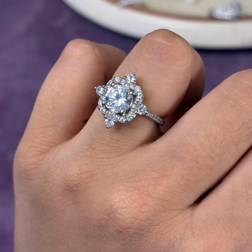 Silver CZ Diamond Ring