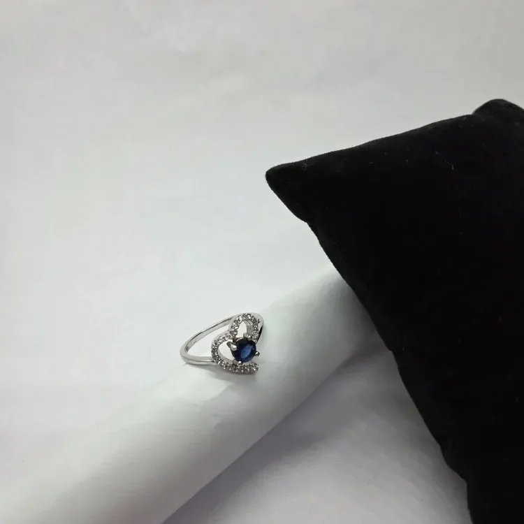 Heart Solitaire Silver Ring