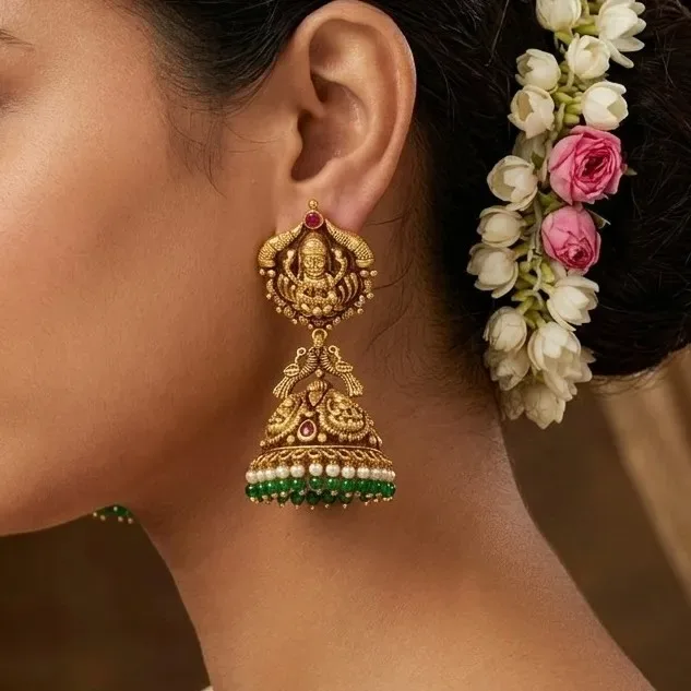 Antique Temple Jhumka Earring