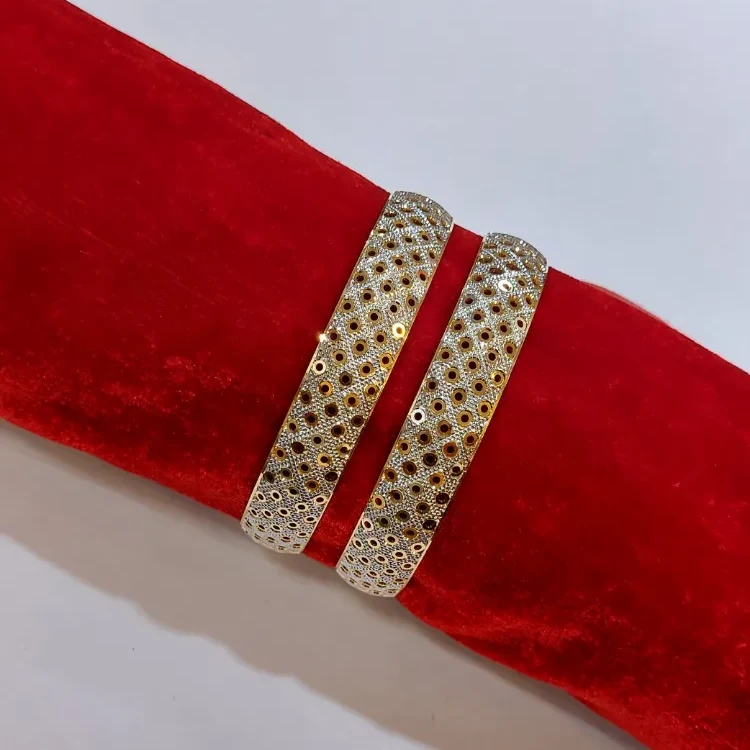 Fancy Gold Rodium Bangles