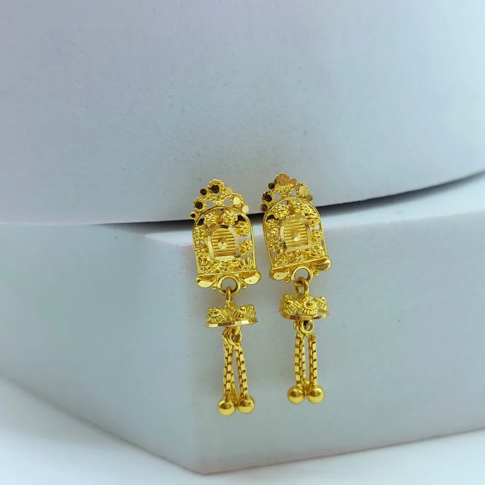 Arch Drop Gold Earrings