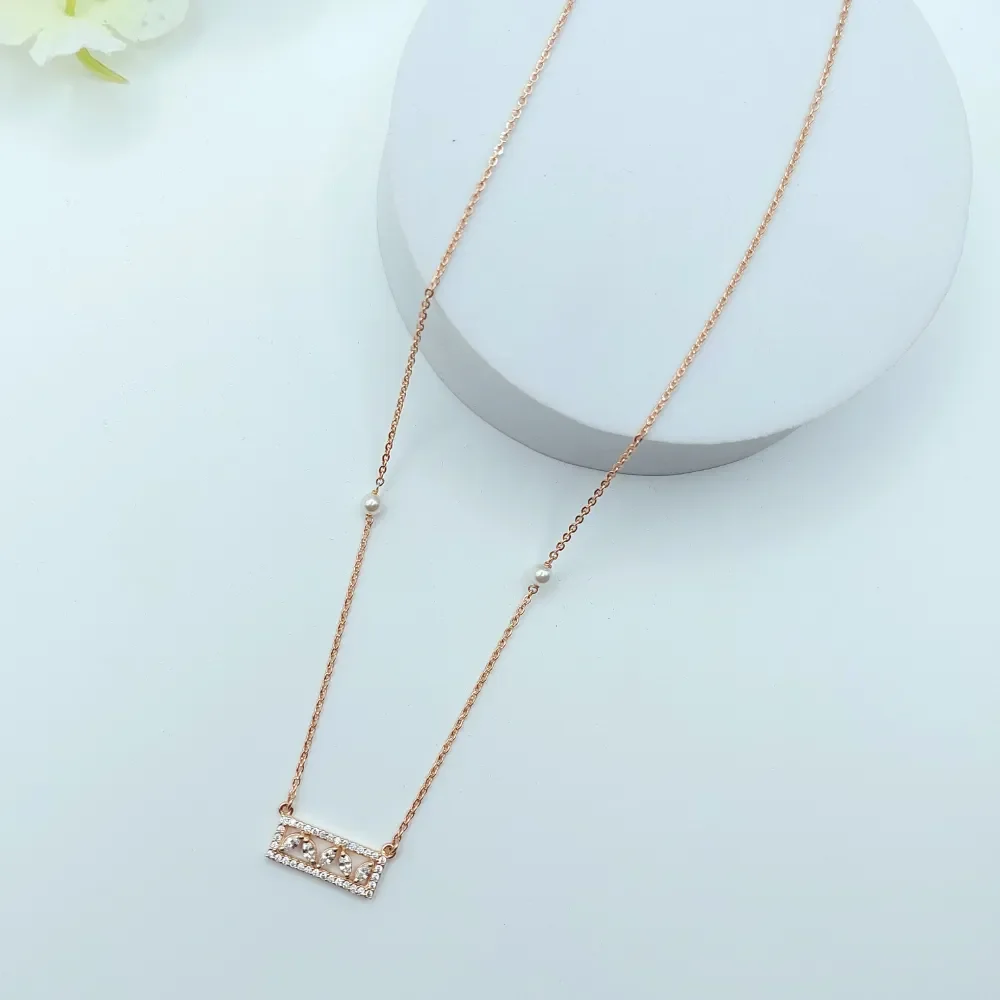 Minimalist Pearl Charm Necklace
