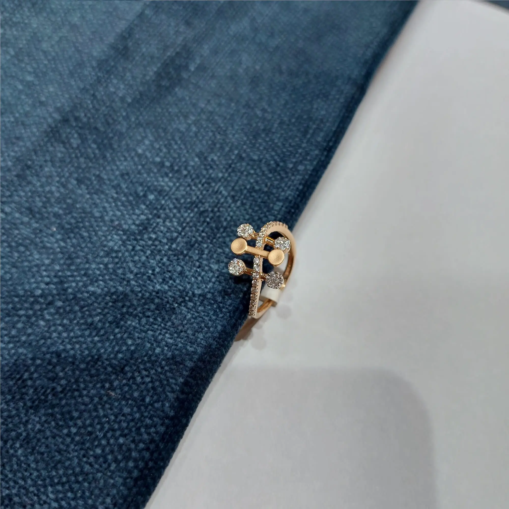 Fancy Rose Gold American Diamond Ring