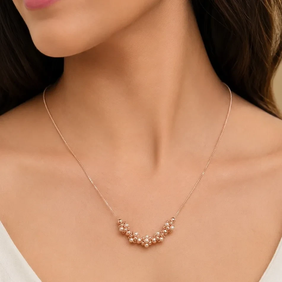 Golden Pearl Cluster Chain
