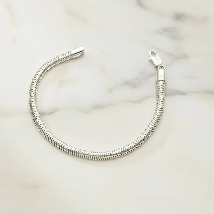 Snake Chain Silver Bracelet